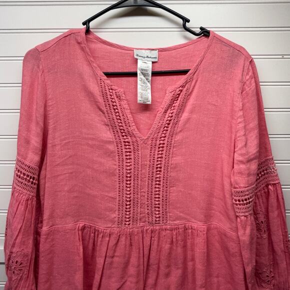 Tommy Bahama St Lucia Split Neck Dress Coral Coast Size XS Oversized - Picture 4 of 13